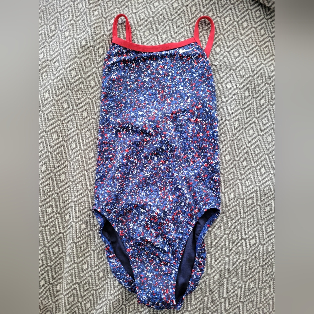Nike Hydrastrong Blue Pixel Swimsuit -- Size 34 / WMS 8
